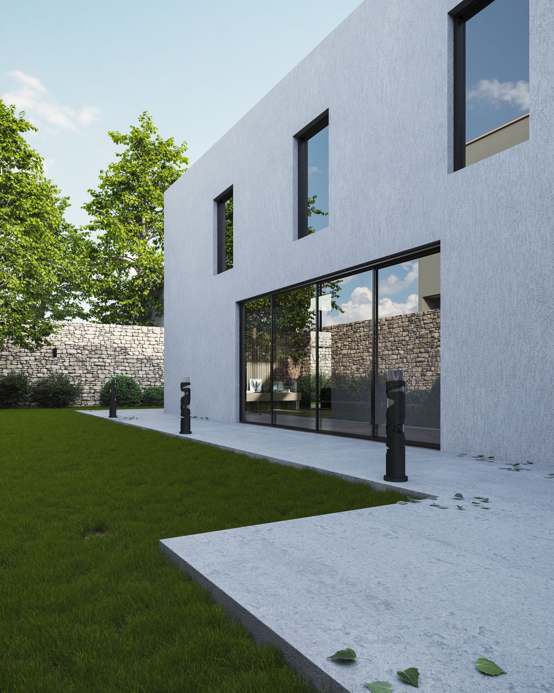 Contemporary home with large windows in Elk Grove CA